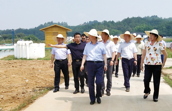 江西省水利廳黨委書記、廳長羅小云視察我司龍南黃沙稀土尾水收集處理廠